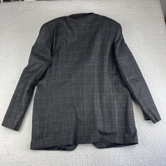 VTG Canada Made Chaps Ralph Lauren Men 48T Check Wool Blazer Jacket Coat - Picture 14 of 16